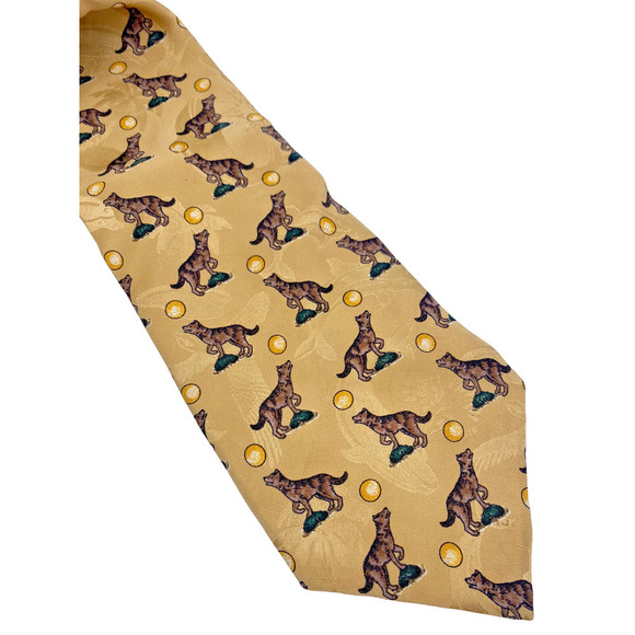 Endangered Species Tie Wolf Howling at the Moon Wildlife Zoologist Teacher - Picture 2 of 4